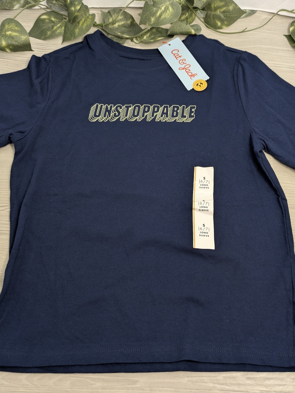 Cat & Jack Navy Long Sleeve 'Unstoppable' Graphic Tee